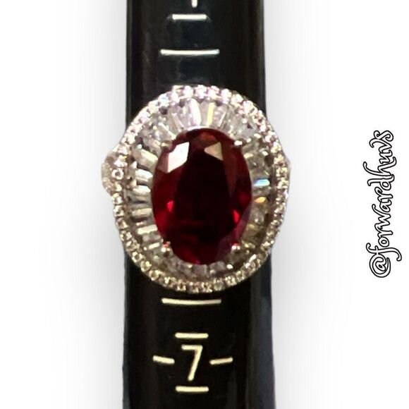 Bundle Sale 3 for $15 | Red Cubic Zirconia | Princess Ring | Size 5.5 NWT - Picture 5 of 7